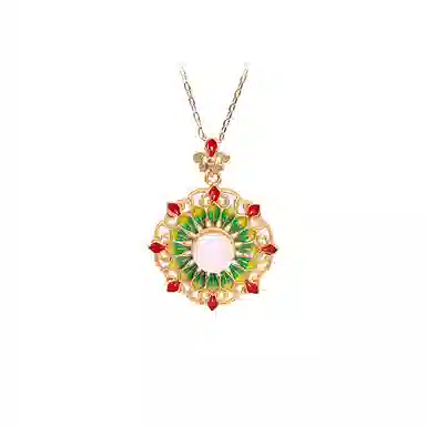 彤彤兔 繁花似锦 珐琅彩绘保色 铜 项链 女款