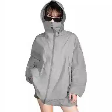 黑恐龙 户外冰丝钓鱼服运动休闲百搭宽松柔软亲肤时尚连帽 透气速干防晒服 男女同款