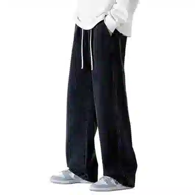 顶峰保罗 美式宽松百搭透气无性别主义弹力透气垂感休闲潮流阔腿拖地牛仔裤 男女同款