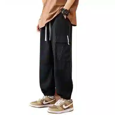 顶峰保罗 纯色运动简约宽松大码舒适通勤日常工装束脚无性别主义透气时尚松紧腰弹力显高显瘦百搭休闲裤 男女同款