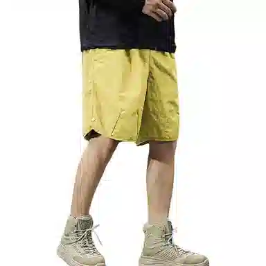 遨宇 美式夏威夷户外机能多巴胺轻薄速干工装男潮牌宽松大码高端排扣沙滩裤子男五分裤休闲短裤 男款