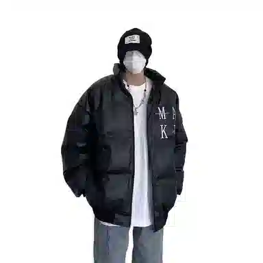 玉儿恋 高街刺绣棉袄加厚外套宽松立领棉服 男款
