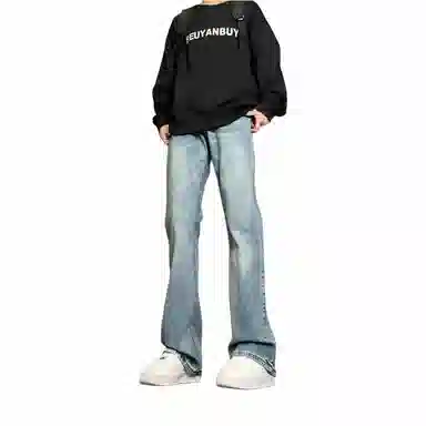 布客行 美式高街复古水洗做旧多种版型设计感百搭休闲裤牛仔裤 男女同款