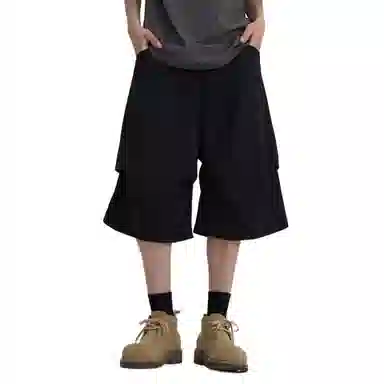 沐诚阳译 阔腿宽松机能七分裤休闲短裤 男款