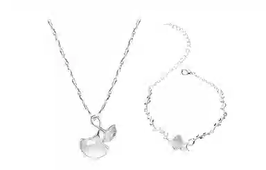 牧言 国潮复古新中式简约小众设计高级感 光面交织条纹银杏叶日常百搭锁骨链 琉璃 三生有杏项链 女款