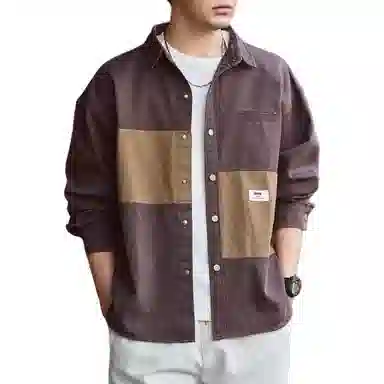 格蓝鹿 潮流痞帅微弹弹力衬衣外套高端美式复古高质量工装长袖衬衫 男女同款