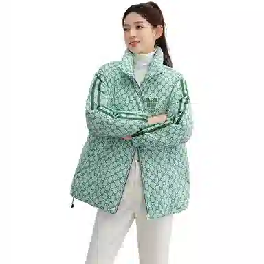 鸭鸭 花色立领合身羽绒服 女款
