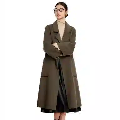 富铤 纯色翻领气质大衣 女款