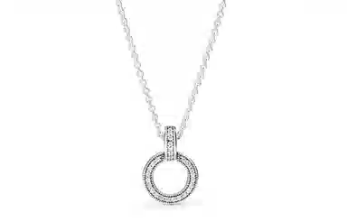 Pandora Double Ring Pendant Necklace