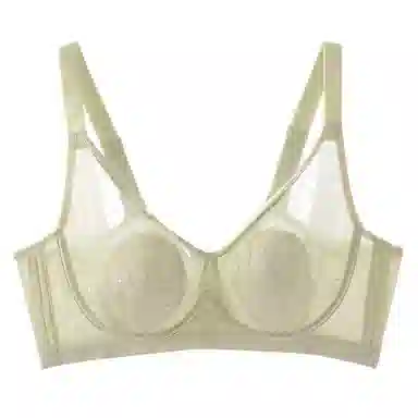 欧迪芬 莫尔代亲肤柔软轻薄透气兔耳杯上托聚拢防下垂收副乳调整型蕾丝全覆盖清凉感文胸 女款