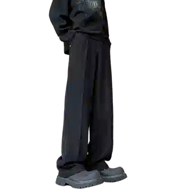 拓菲 西装裤男垂感直筒微喇阔腿裤韩版潮流修身显瘦长裤男士夏季冰丝裤休闲裤 男女同款