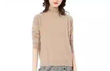 恒源祥 半高领纯色套头针织毛衣 女款