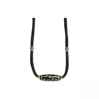 玉临门 新中式复古招财转运九眼天珠 玛瑙 玉石项链 男女同款情侣款