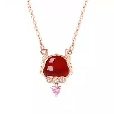 秦福炫 如意祥龙龙年设计小众设计高级感国潮复古锁骨链 玉髓 项链 女款