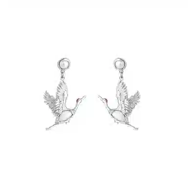 SUMIYAKI Crane Earrings Copper Alloy