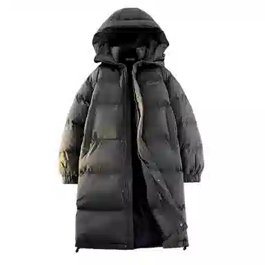 王者荣耀 基础款连帽纯色简约中长款保暖加厚面包字母印花宽松百搭休闲棉服 男女同款