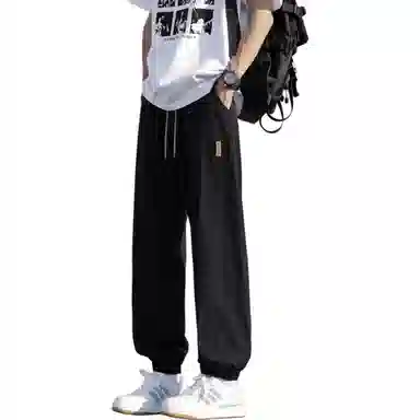 冰丝材质薄款速干弹力抗皱寻星记 复古高级感纯色美式宽松多款式潮流针织运动裤 男女同款