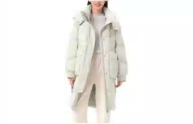 坦博尔 中长款宽松老花加厚羽绒服 女款