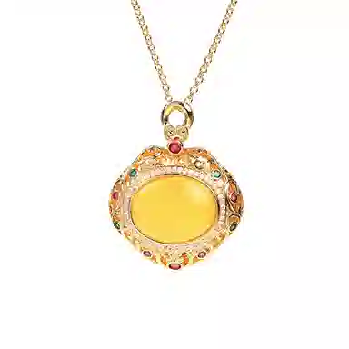 彤彤兔 中式国潮祥云如意镂空嘎乌盒 铜 项链 女款