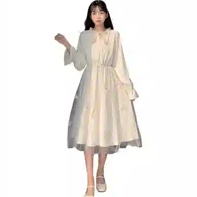 怪力萝莉 气质优雅舒适长袖连衣裙 女款