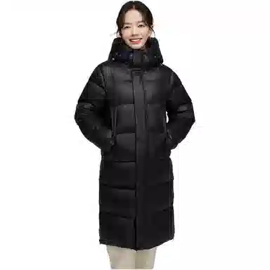 羽物 白鸭绒抗寒超厚过膝中长款羽绒服 男女同款