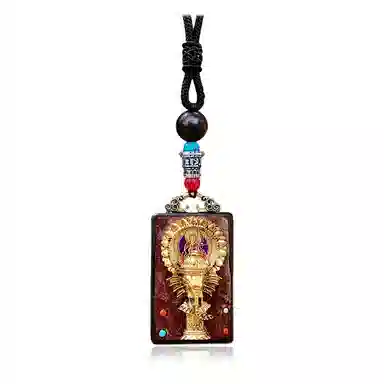 睦珦 时来运转 藏式美学唐卡诸事顺利 民族风百搭小众 财源滚滚财神来 黑檀 项链 男女同款情侣款