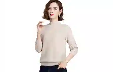 恒源祥 纯色圆领套头长袖羊绒衫 女款