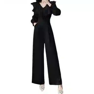 沐晓欣 长款荷叶边气质小众连体裤 女款