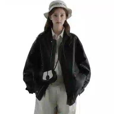 玉儿恋 美式复古宽松百搭立领夹克外套 女款