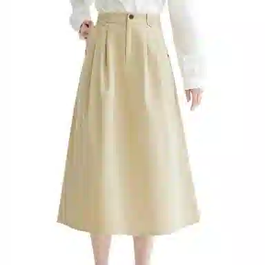 茵曼 纯色宽松简约休闲长裙 女款