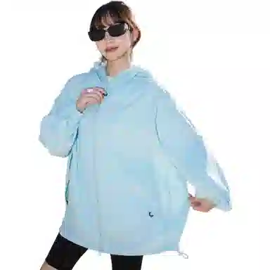 黑恐龙 户外冰丝钓鱼服运动休闲百搭宽松柔软亲肤时尚连帽 透气速干防晒服 男女同款