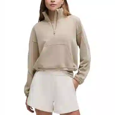 lululemon Brushed Softstreme Half Zip Mohave Brown