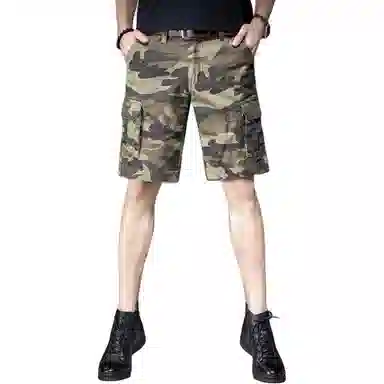 贵色 休闲百搭潮牌简约五分裤直筒薄款宽松弹力工装短裤 男女同款