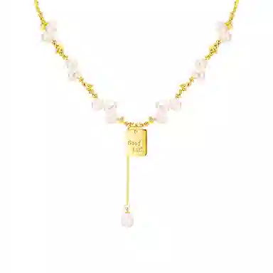 芒果饰品 幸运许愿牌 铜 项链 女款