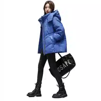 鸭鸭 经典抗寒保暖时尚休闲连帽羽绒服 女款