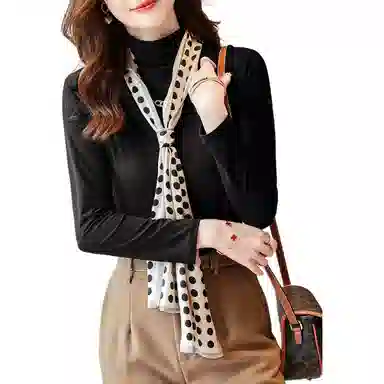 【dme】 纯色修身半高领长袖针织衫 女款 赭石