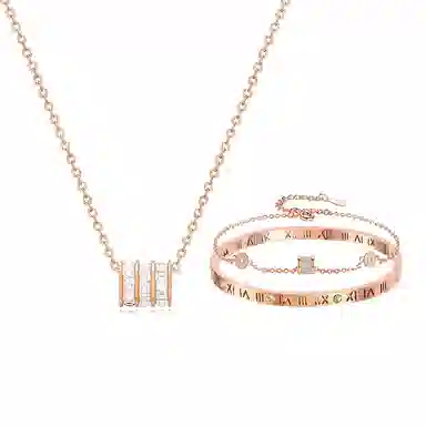 尚先生 小蛮腰系列 轻奢罗马数字经典时来运转高级感通勤百搭锁骨链 钛钢 项链 女款