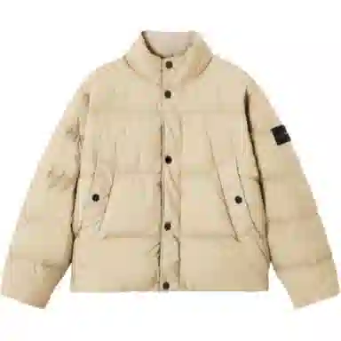 Stone Island Long Sleeve Zipper Pocket Down Jacket Desert