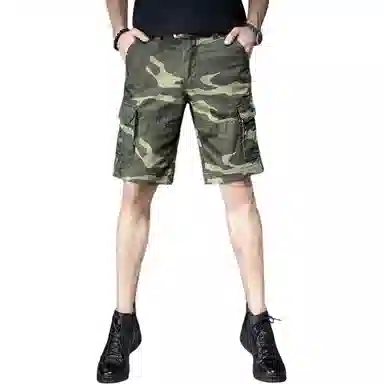 贵色 休闲百搭潮牌简约五分裤直筒薄款宽松弹力工装短裤 男女同款