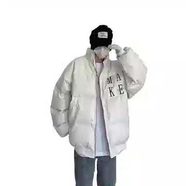 玉儿恋 高街刺绣棉袄加厚外套宽松立领棉服 男款