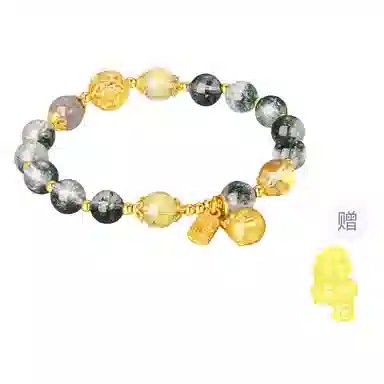 金六福吉祥 新中式吞金兽寓意招财转运显白温柔风精致穿搭福来财来#转运 绿幽灵 手串 女款