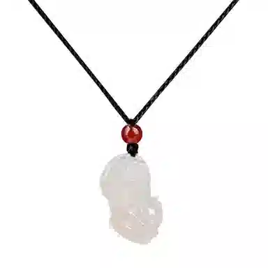 翡翠王朝 招财貔貅转运珠项链 古风旗袍国潮新中式吞金兽貔 玉石 锁骨链 男女同款情侣款 玉髓