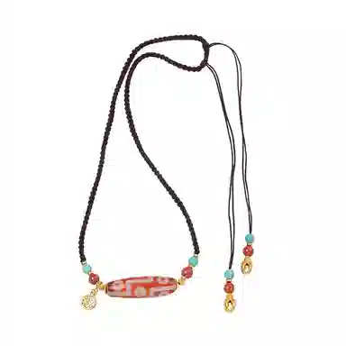 布达拉宫 红肉九眼天珠绿松吊坠七眼转运珠#好运 玛瑙 项链 男女同款情侣款