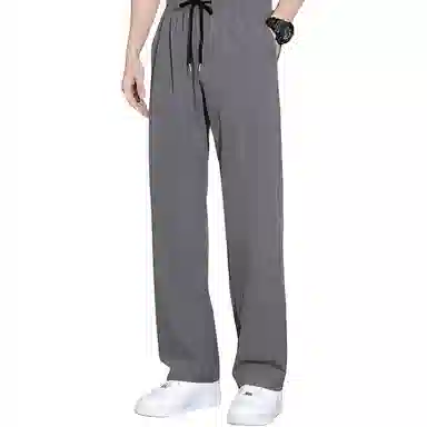 顶峰保罗 冰丝凉感透气宽松直筒长裤无性别主义潮牌薄款垂感阔腿速干运动百搭显瘦休闲裤 男女同款