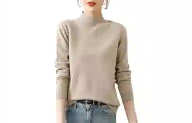 恒源祥 半高领套头打底纯色毛衣 女款