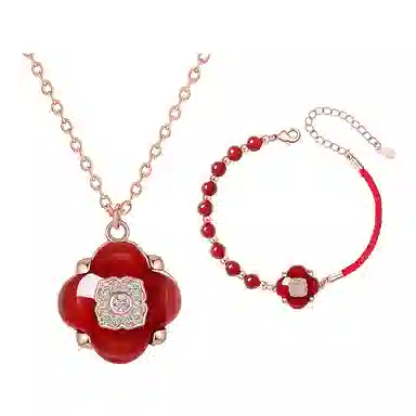 恋朵 原创设计 新中式 好事发生 鸿运 柿子 玛瑙 项链 女款