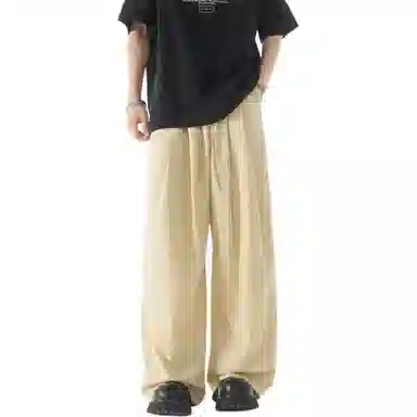 哲源 美式复古纯色简约直筒休闲裤 男女同款