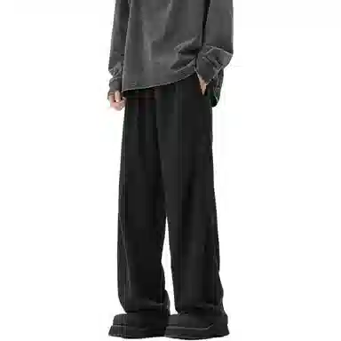 顶峰保罗 凉感透气美式压褶垂感外穿长裤子无性别主义潮流薄款舒适宽松百搭高级感直筒休闲裤 男女同款