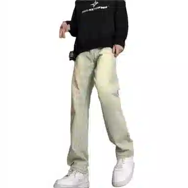 布客行 美式高街复古水洗做旧多种版型设计感百搭休闲裤牛仔裤 男女同款