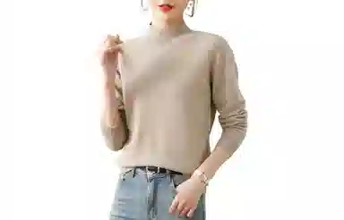 恒源祥 半高领套头打底纯色毛衣 女款